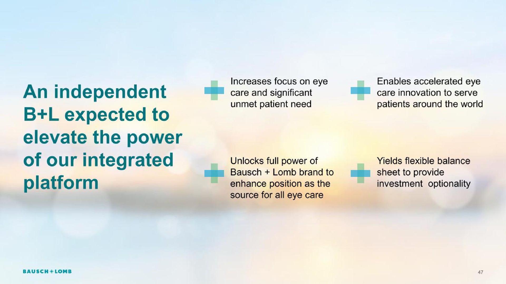 an independent to elevate the power of our integrated care and significant be care innovation to serve unlocks full power of yields flexible balance | Bausch+Lomb