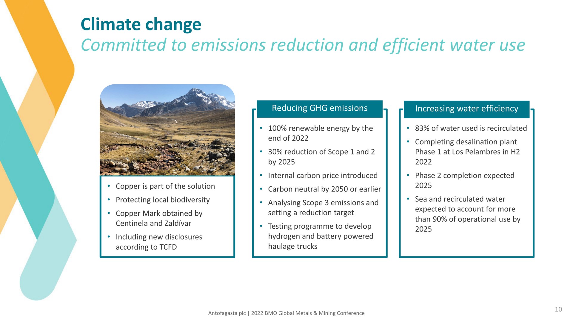 climate change committed to emissions reduction and efficient water use | Antofagasta