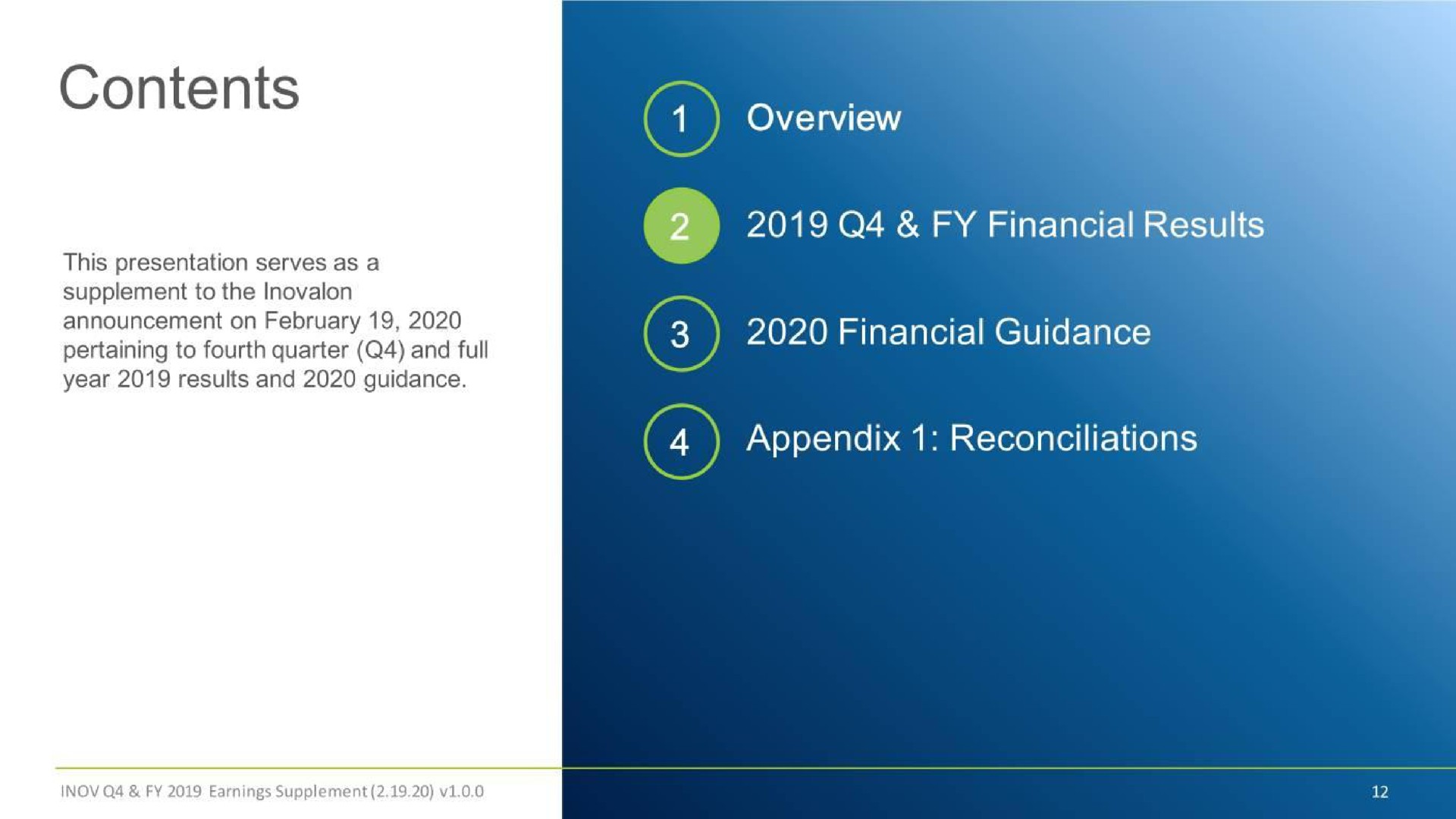 contents overview financial results financial guidance appendix reconciliations | Inovalon