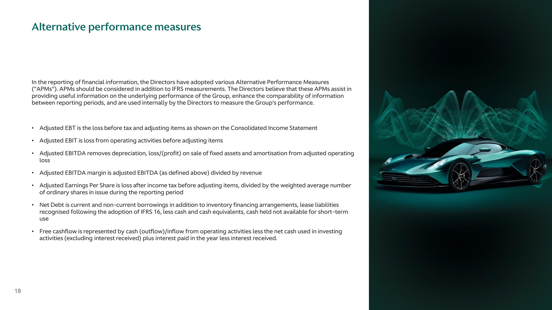 alternative performance measures | Aston Martin Lagonda