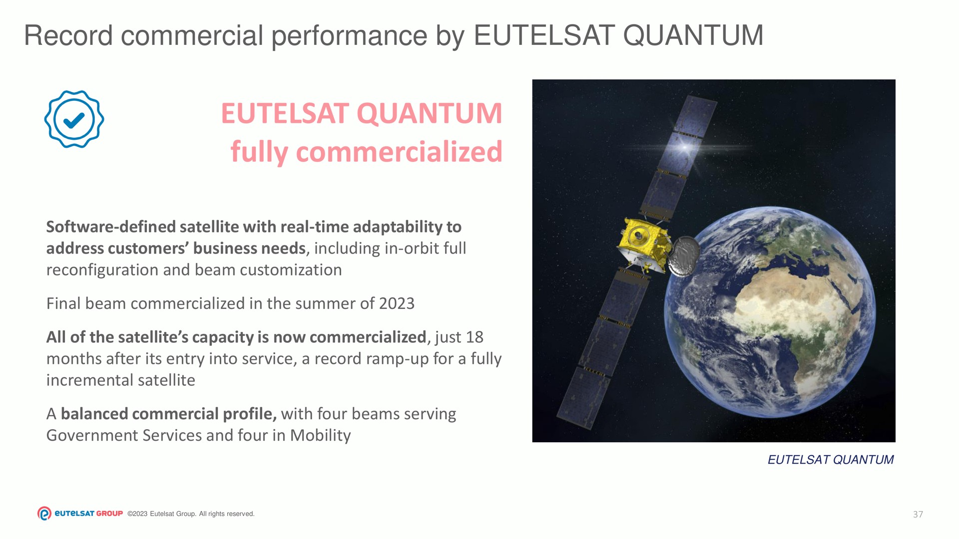 record commercial performance by quantum quantum fully commercialized | Eutelsat