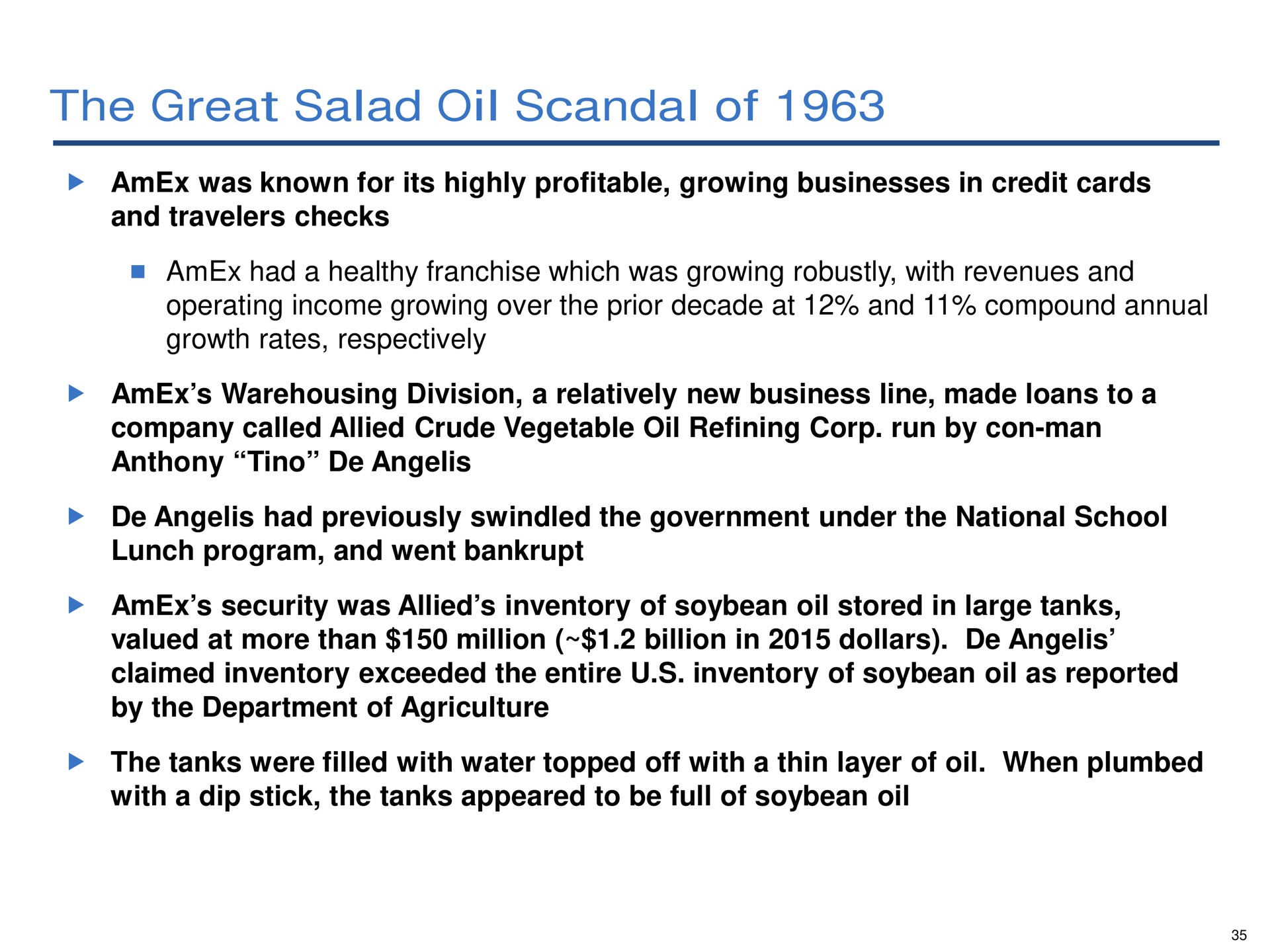 the great salad oil scandal of | Pershing Square