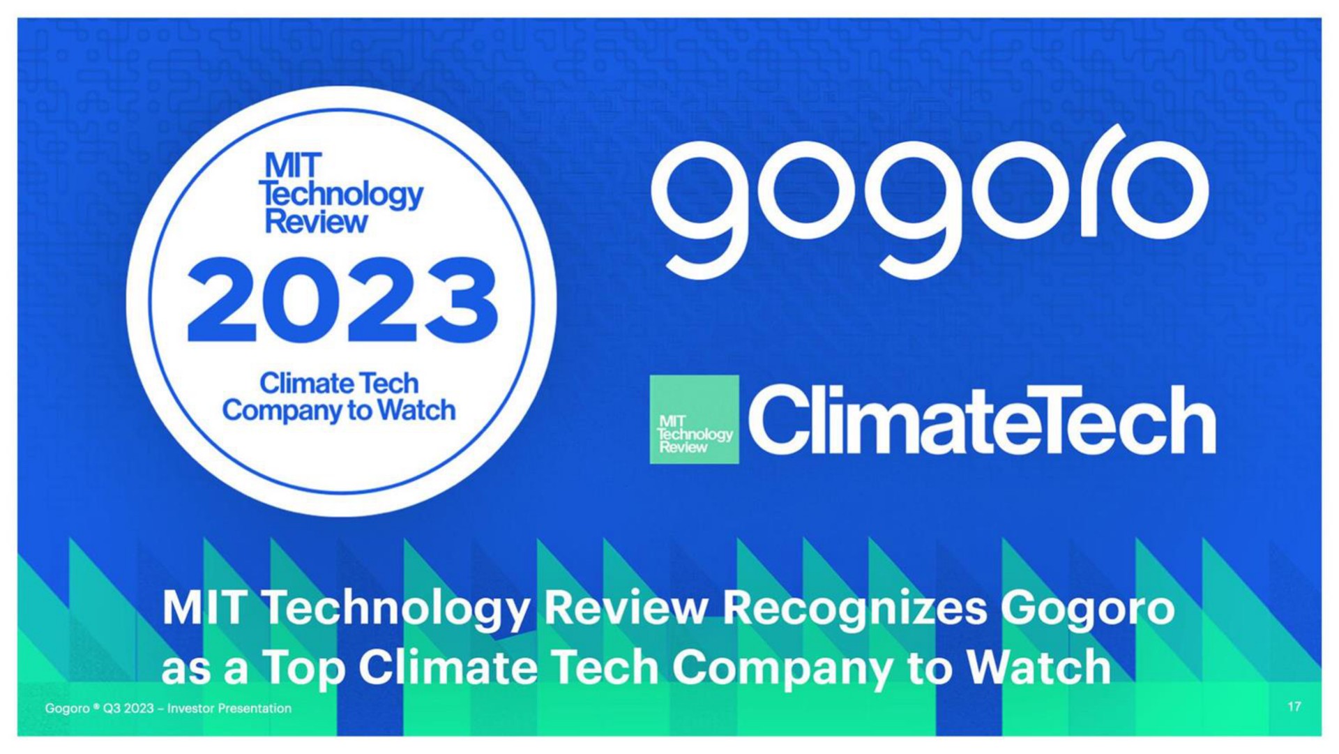 technology review recognizes as a top climate tech company to watch | Gogoro