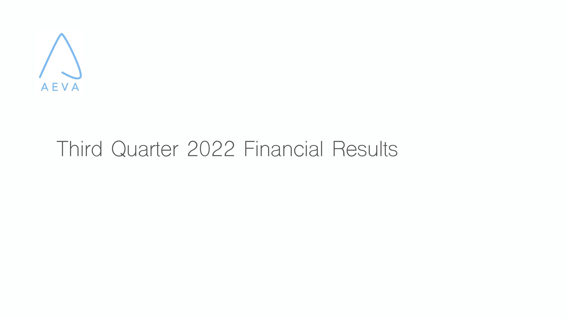 third quarter financial results | Aeva