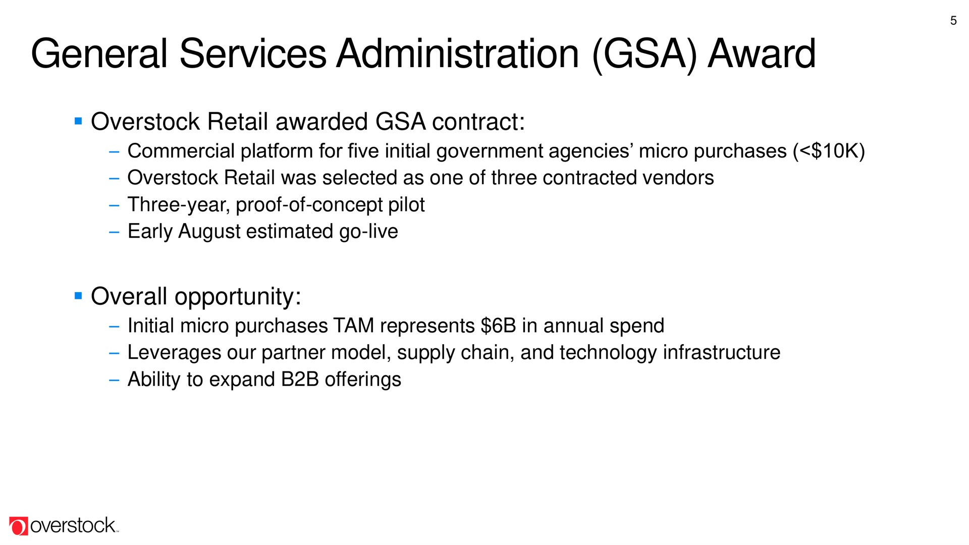 general services administration award | Overstock