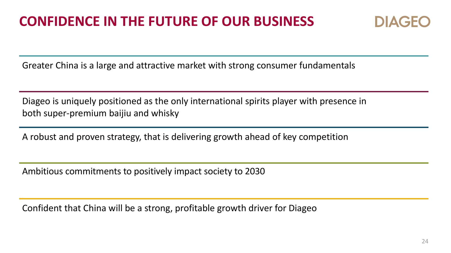 confidence in the future of our business | Diageo