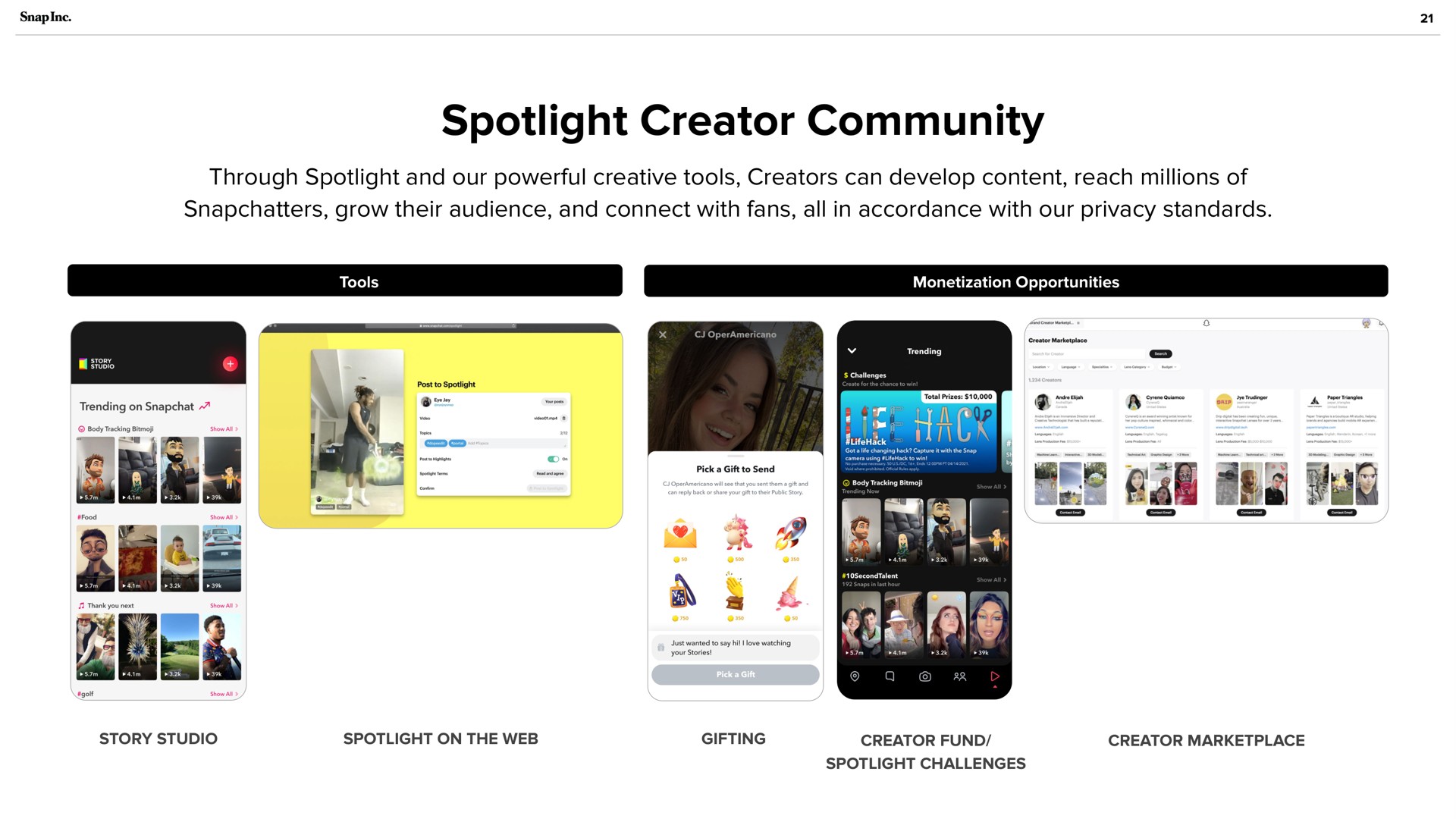 spotlight creator community through and our powerful creative tools creators can develop content reach millions of grow their audience and connect with fans all in accordance with our privacy standards rage pall aka i | Snap Inc