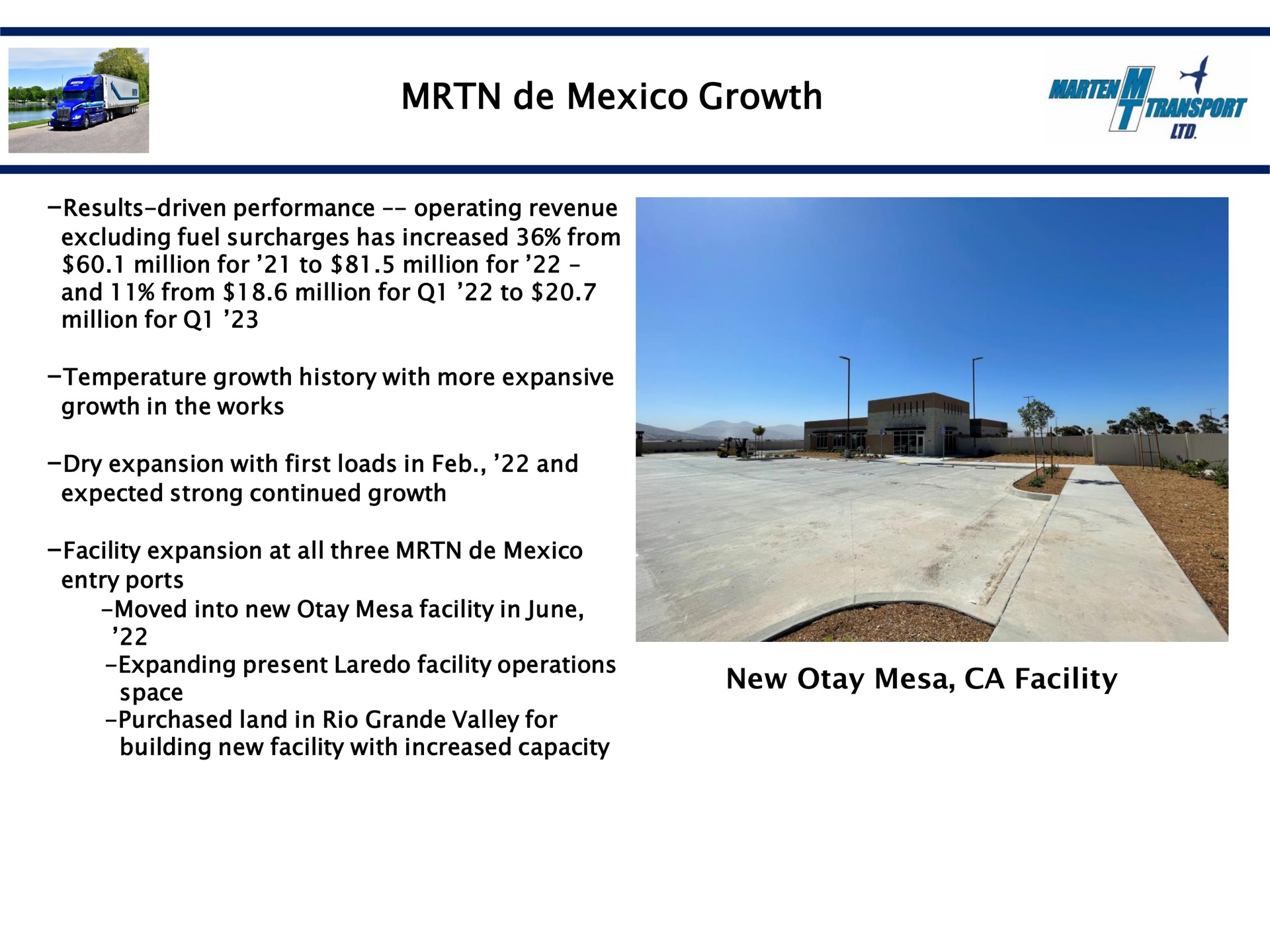 growth new mesa facility war | Marten Transport