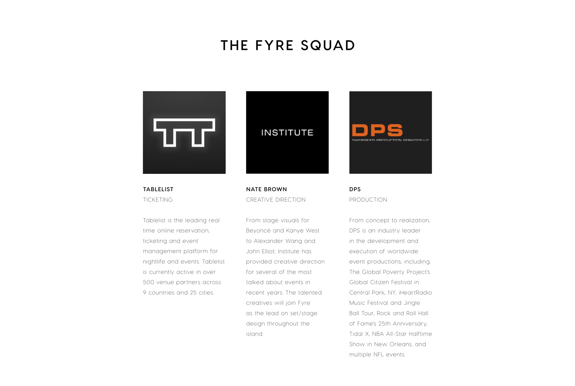 the squad | Fyre