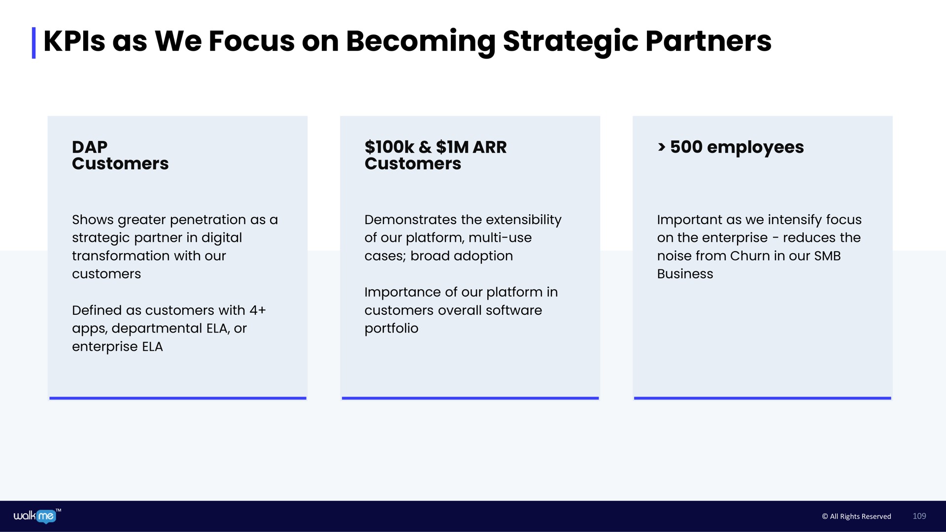 as we focus on becoming strategic partners | Walkme