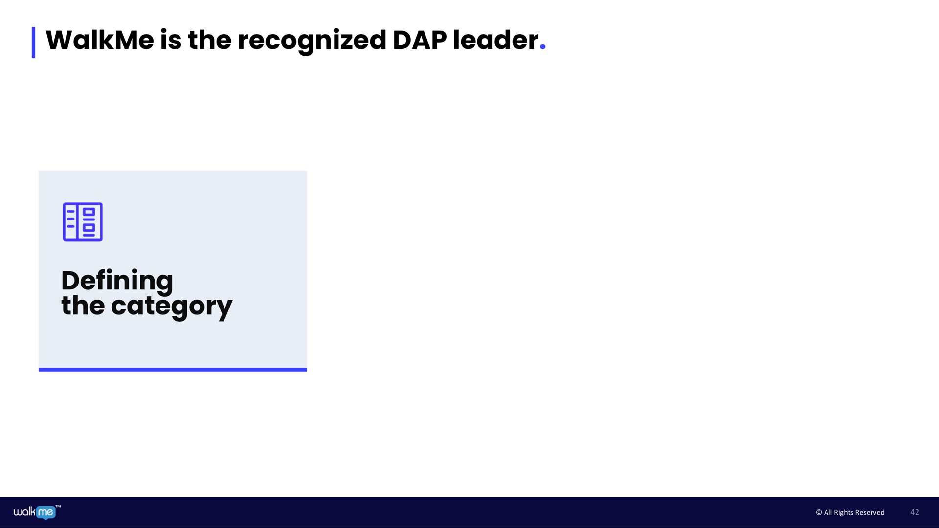 is the recognized dap leader defining the category | Walkme