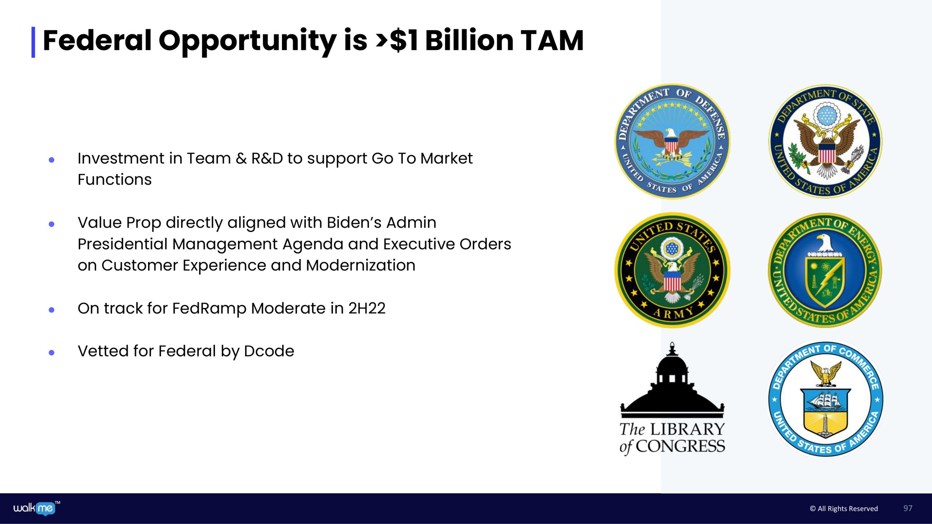 federal opportunity is billion tam | Walkme