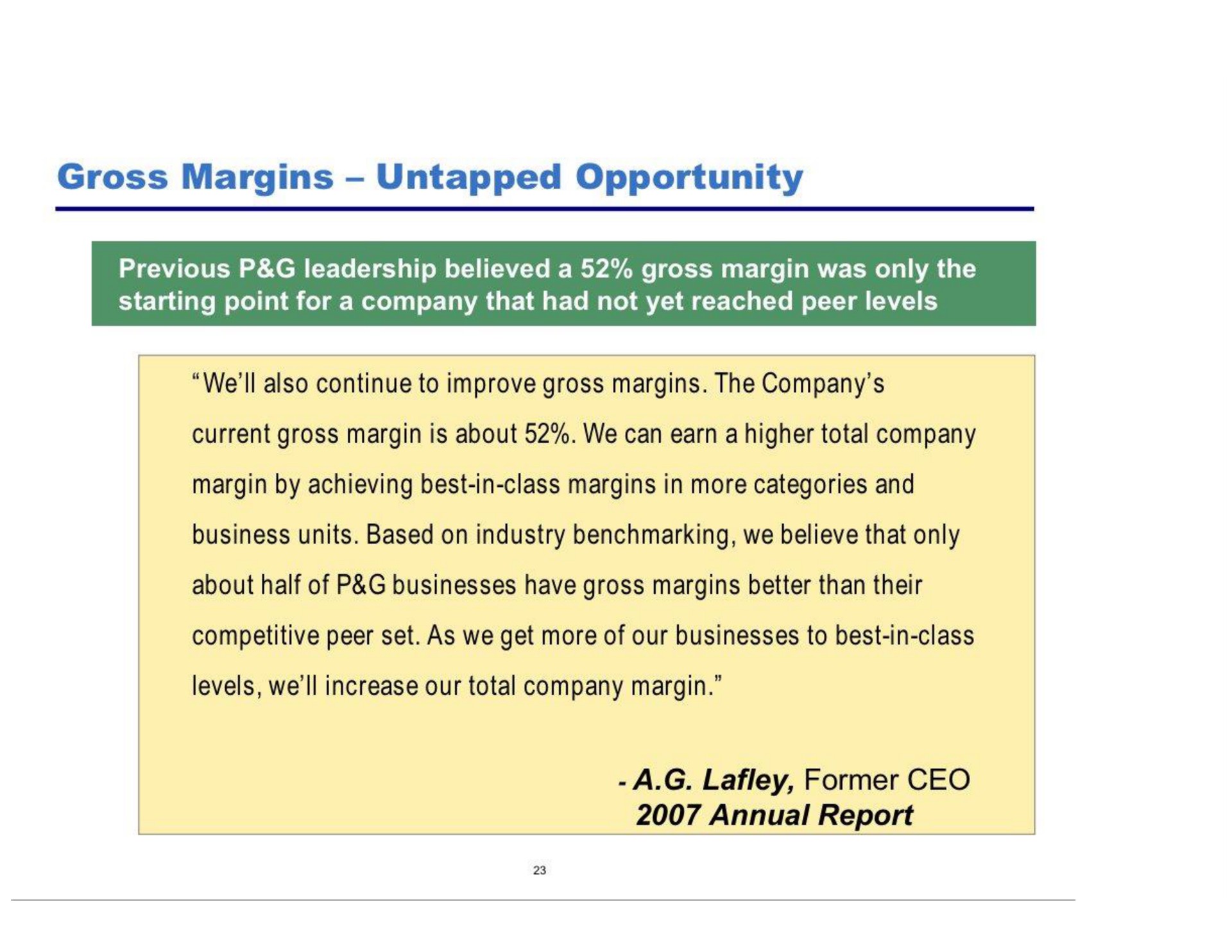 gross margins untapped opportunity about half of businesses have gross margins better than their a former annual report | Pershing Square