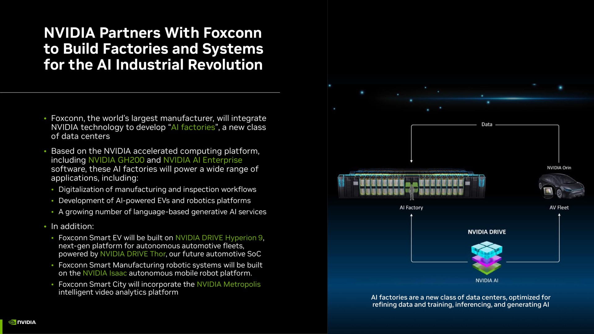 partners with to build factories and systems for the industrial revolution i a | NVIDIA
