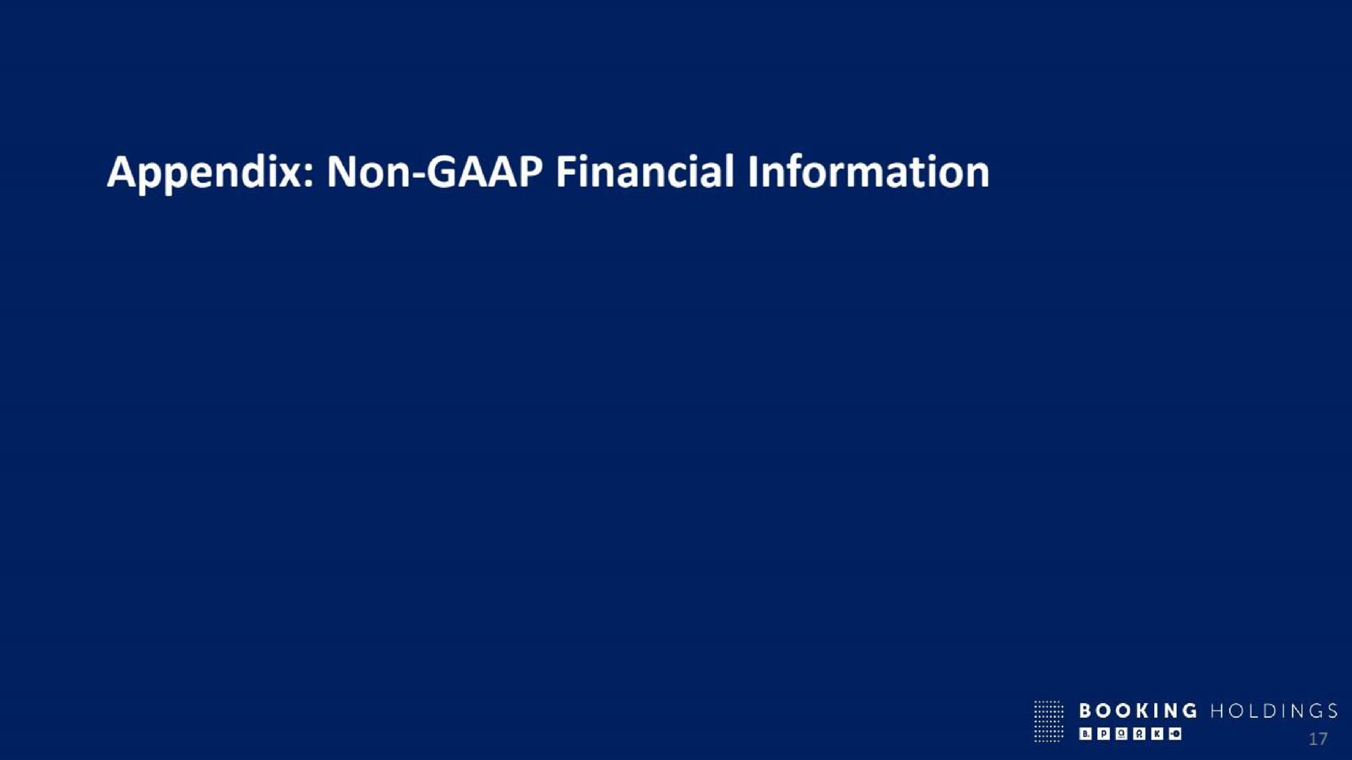 appendix non financial information | Booking Holdings