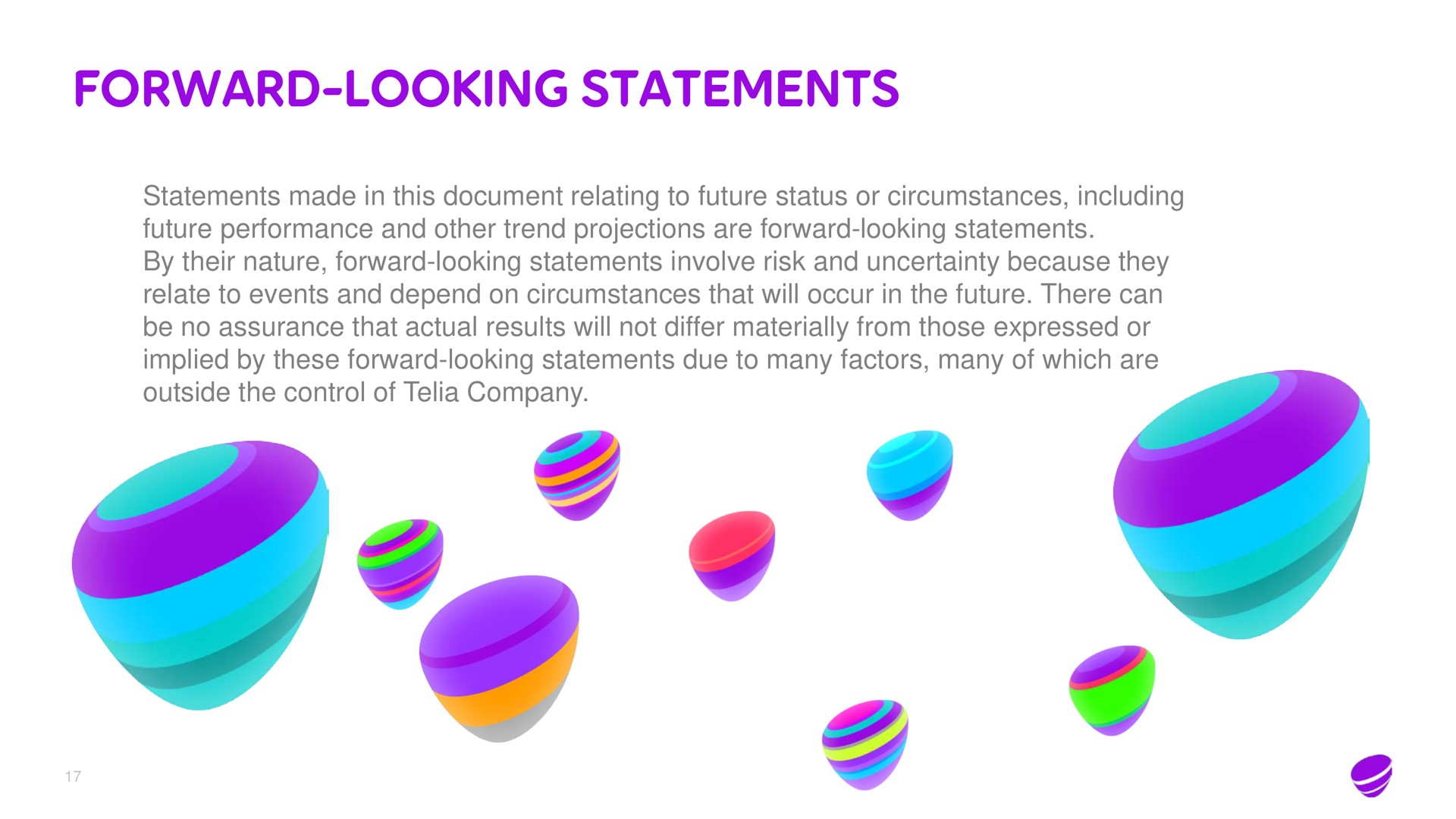 forward looking statements | Telia Company