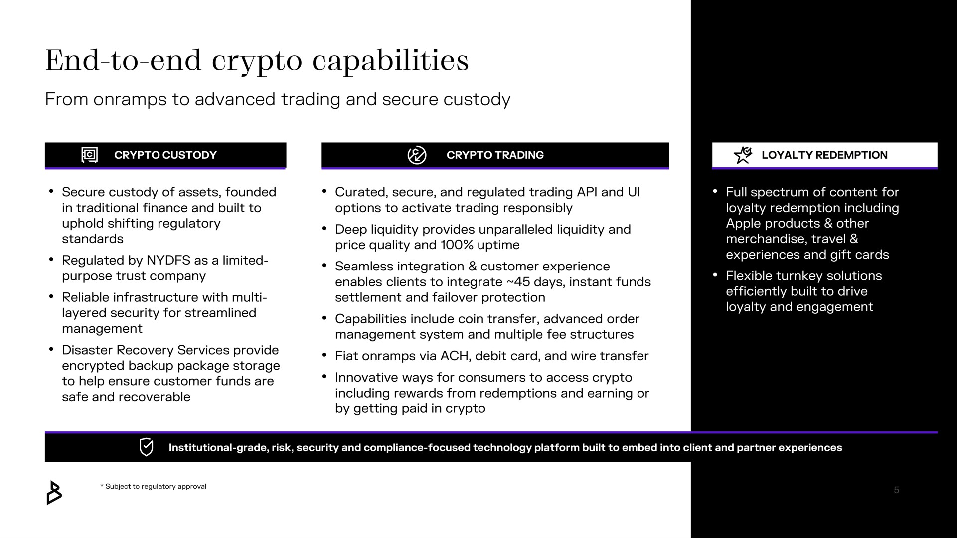 end to end capabilities from to advanced trading and secure custody | Bakkt