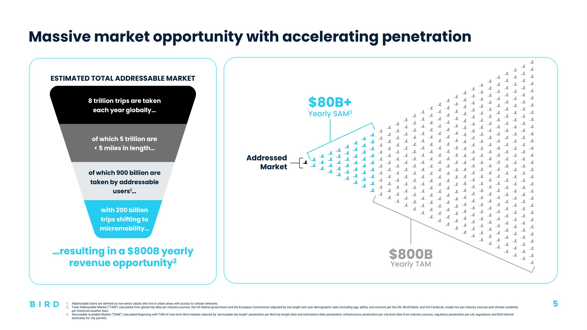 massive market opportunity with accelerating penetration i | Bird