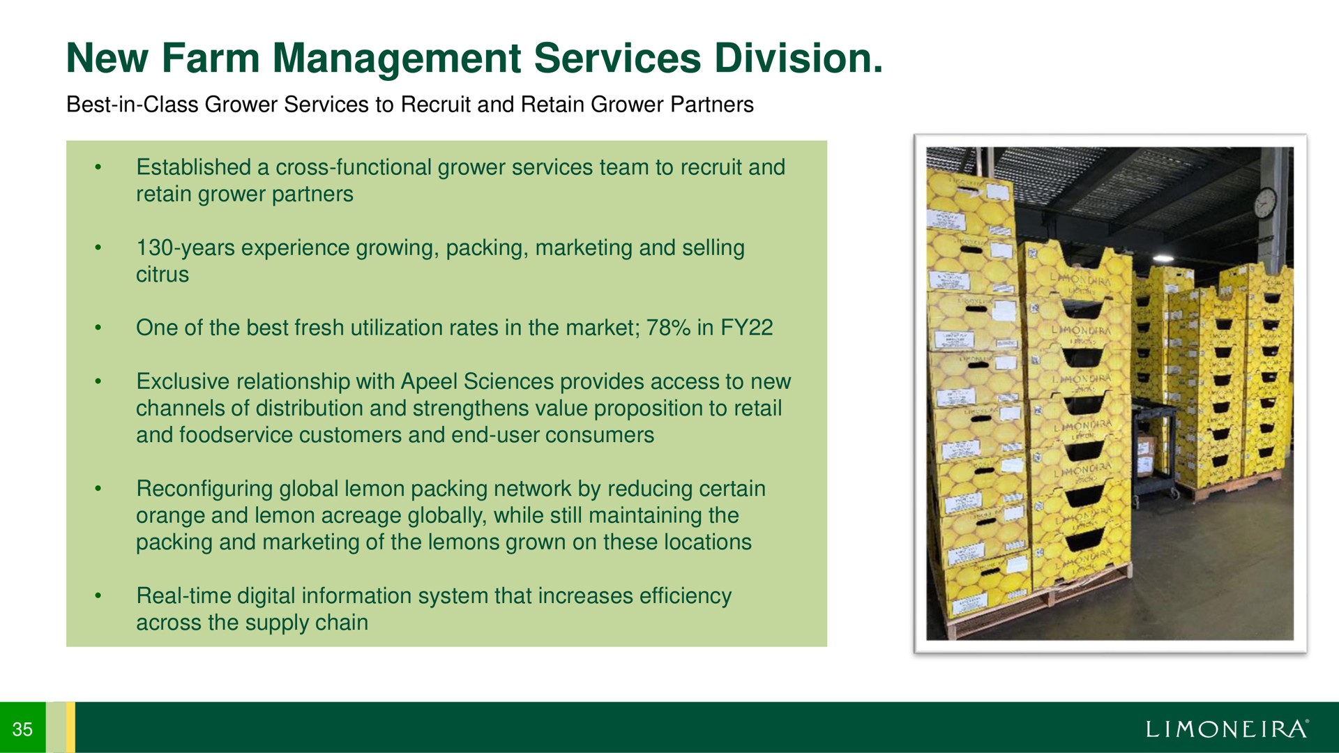 new farm management services division | Limoneira