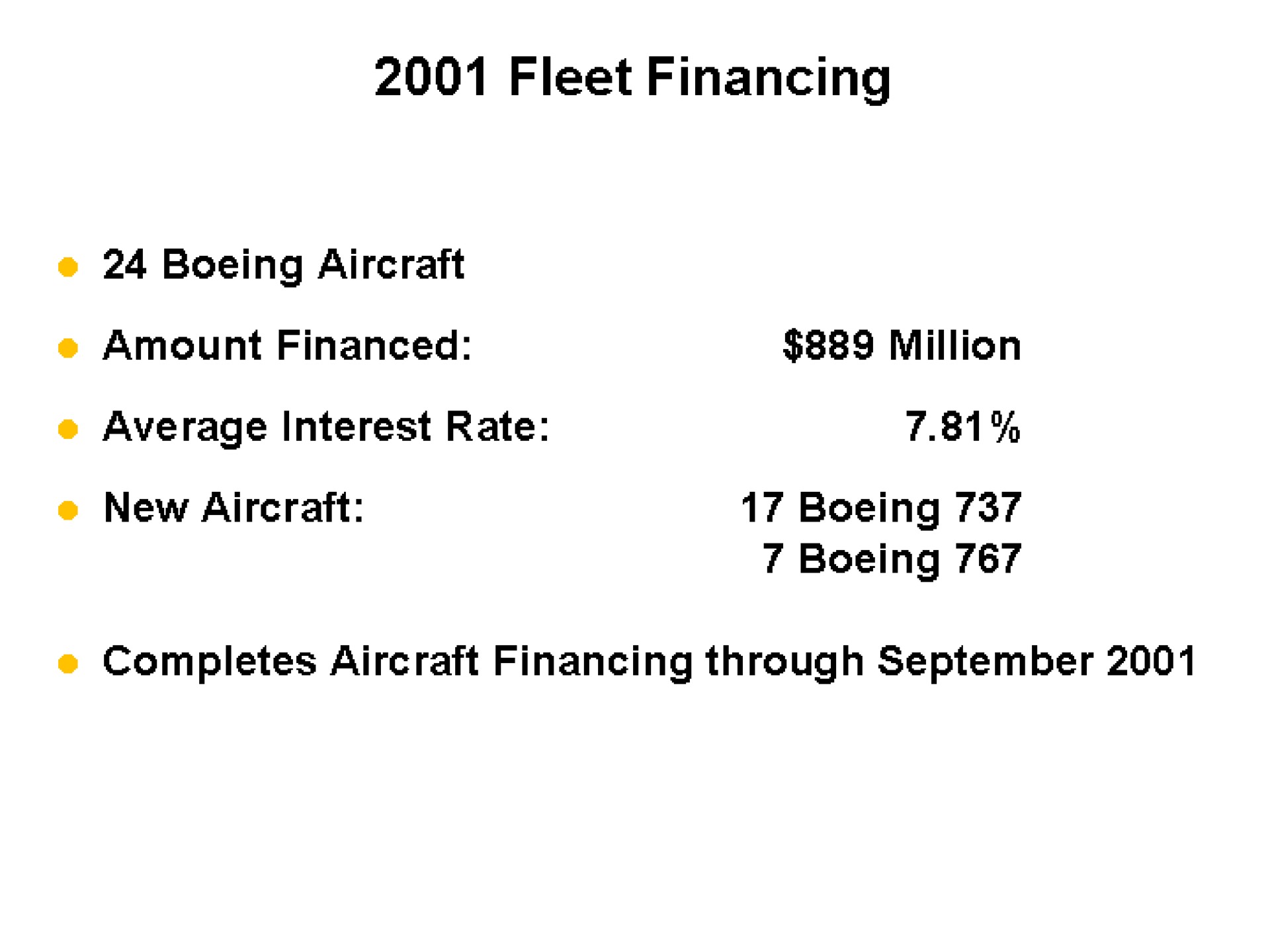 fleet financing | Continental Airlines