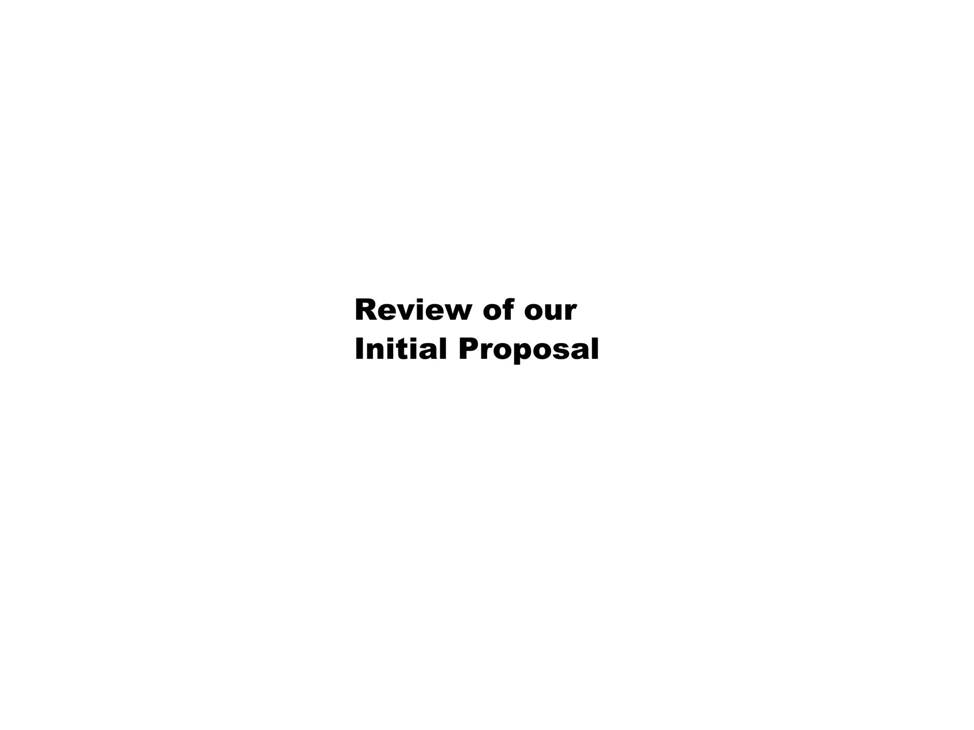 review of our initial proposal | Pershing Square