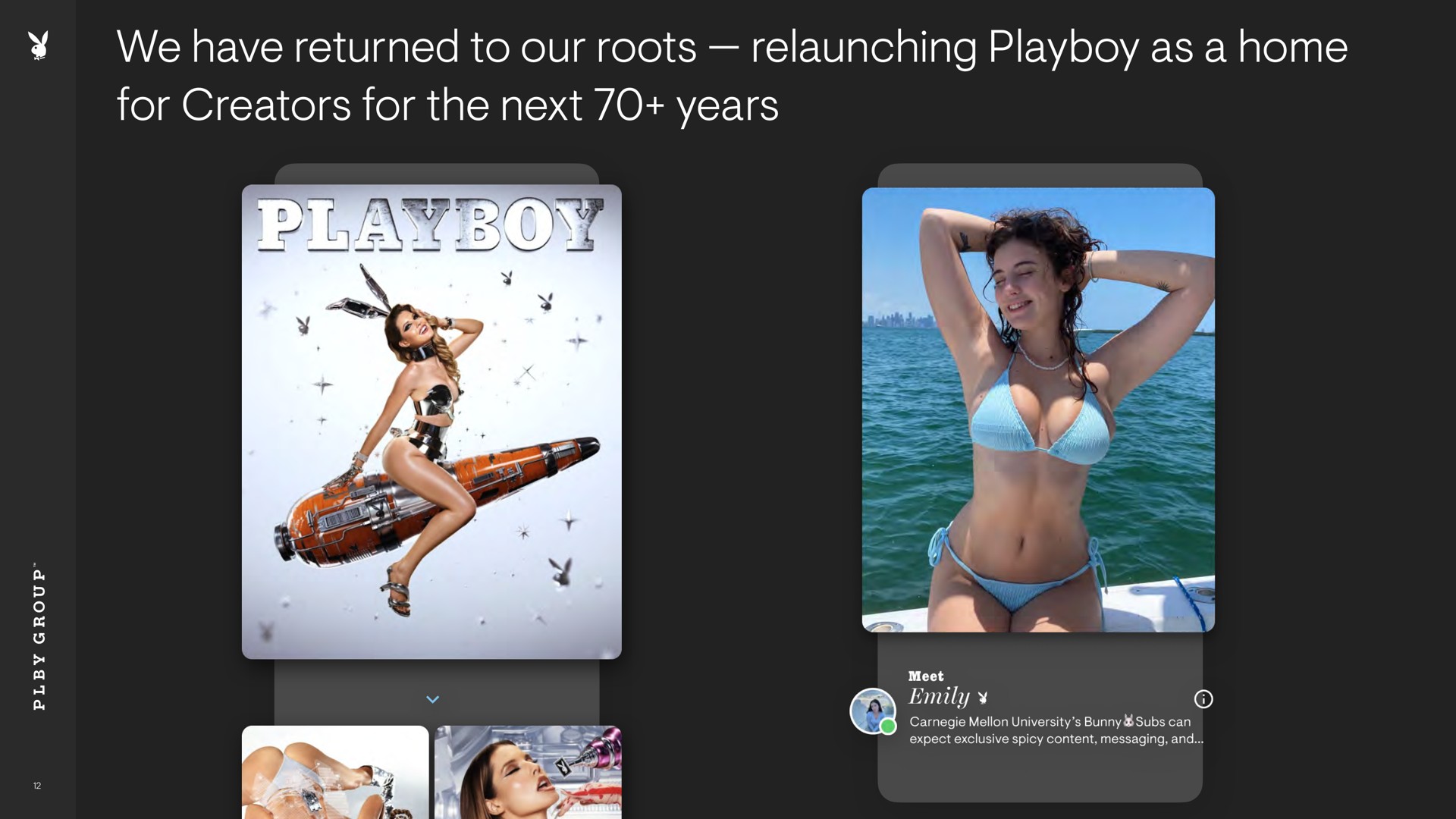 we have returned to our roots playboy as a home for creators for the next years if fan | Playboy