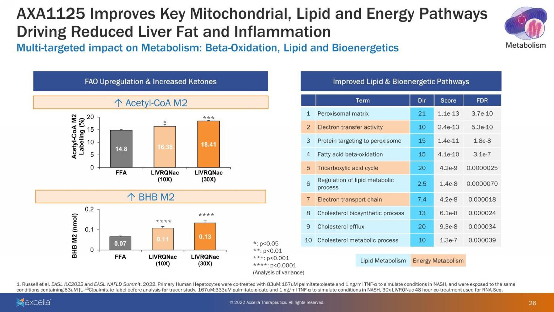 improves key mitochondrial and energy pathways driving reduced liver fat and inflammation a acetyl i | Axcella Health