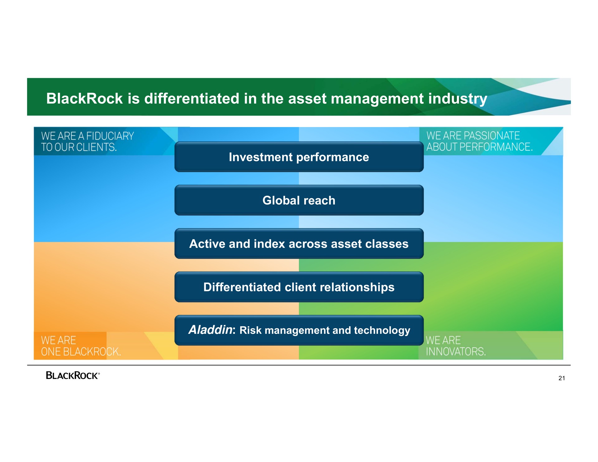 is differentiated in the asset management industry | BlackRock