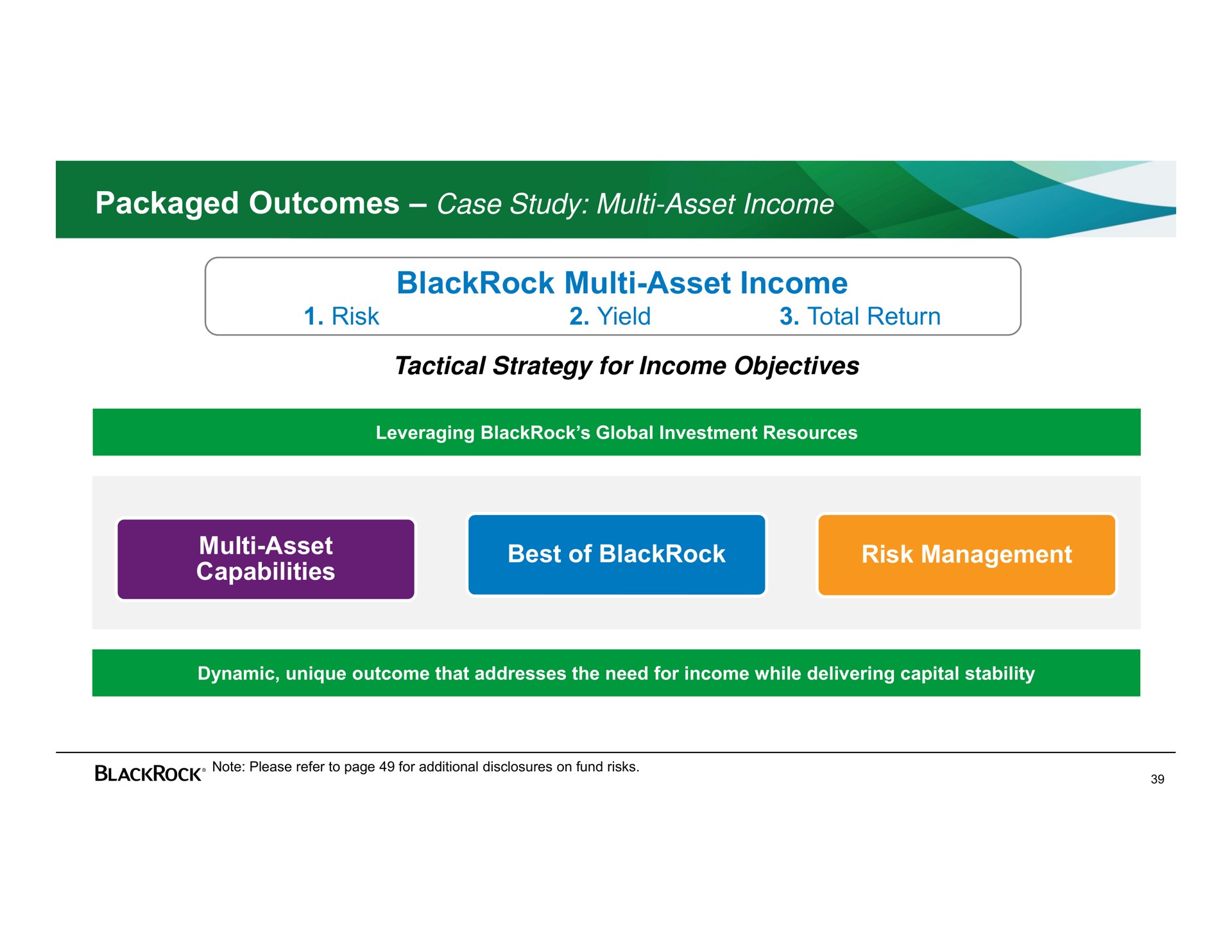 packaged outcomes case study asset income asset income | BlackRock