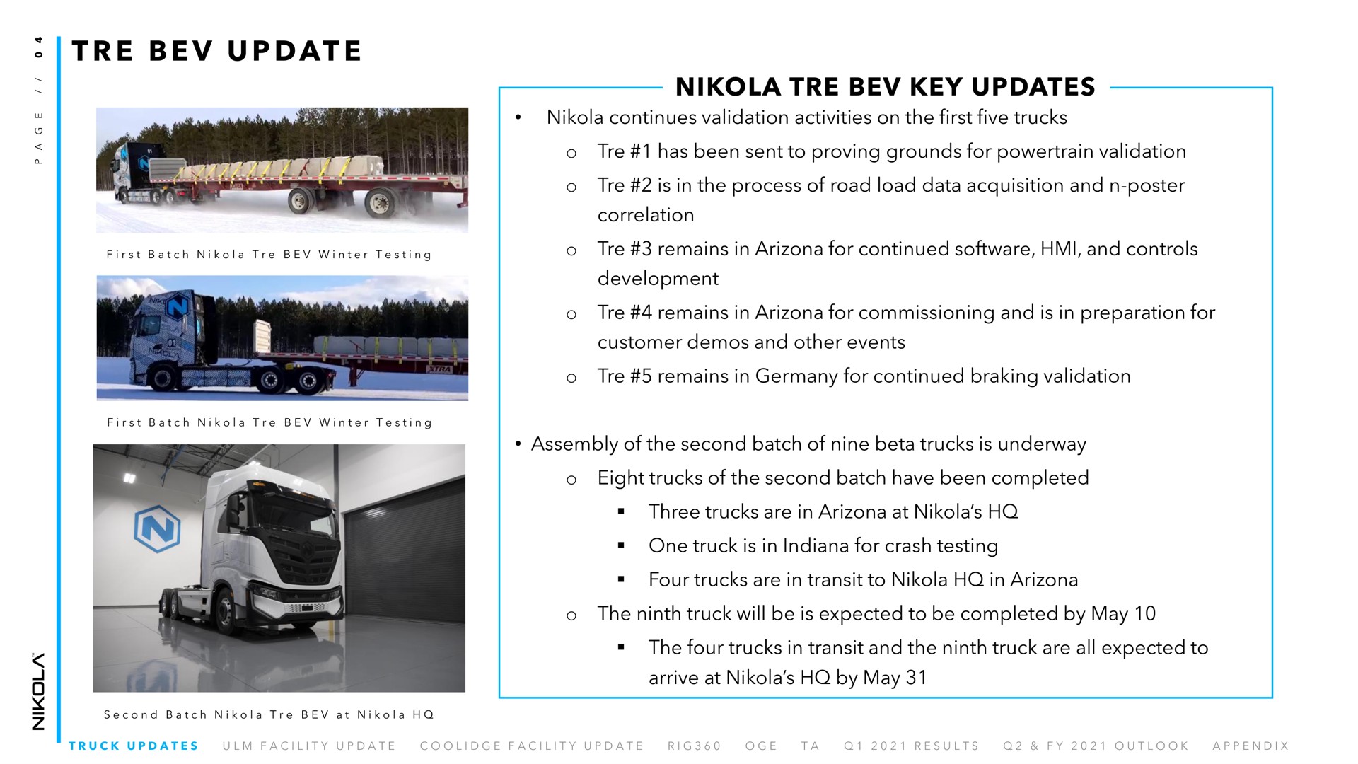 at key updates update eight trucks of the second batch have been completed | Nikola