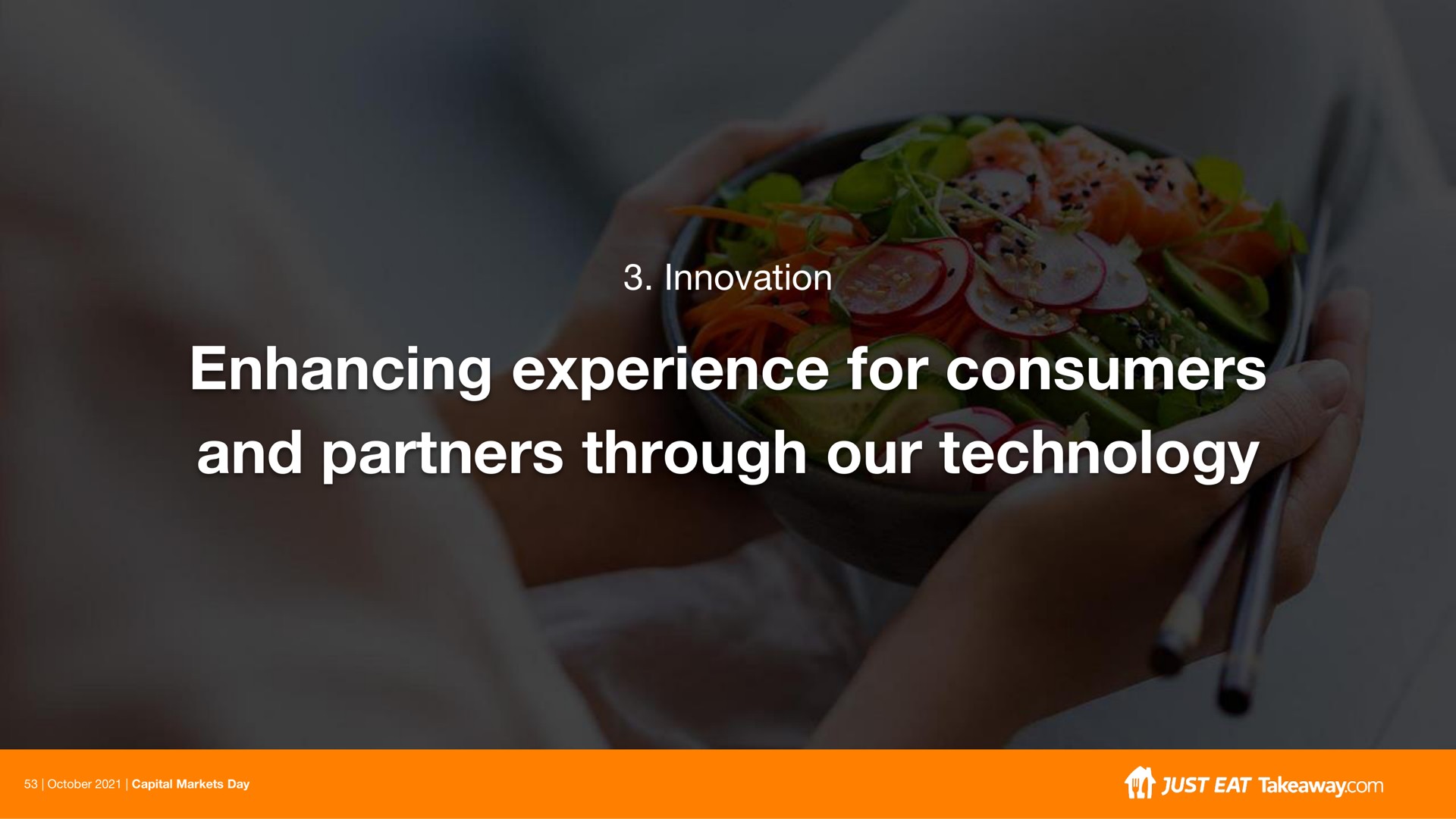innovation enhancing experience for consumers and partners through our technology | Just Eat Takeaway.com