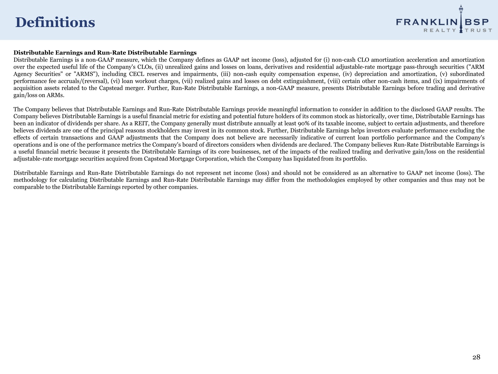 definitions franklin | Franklin BSP Realty Trust