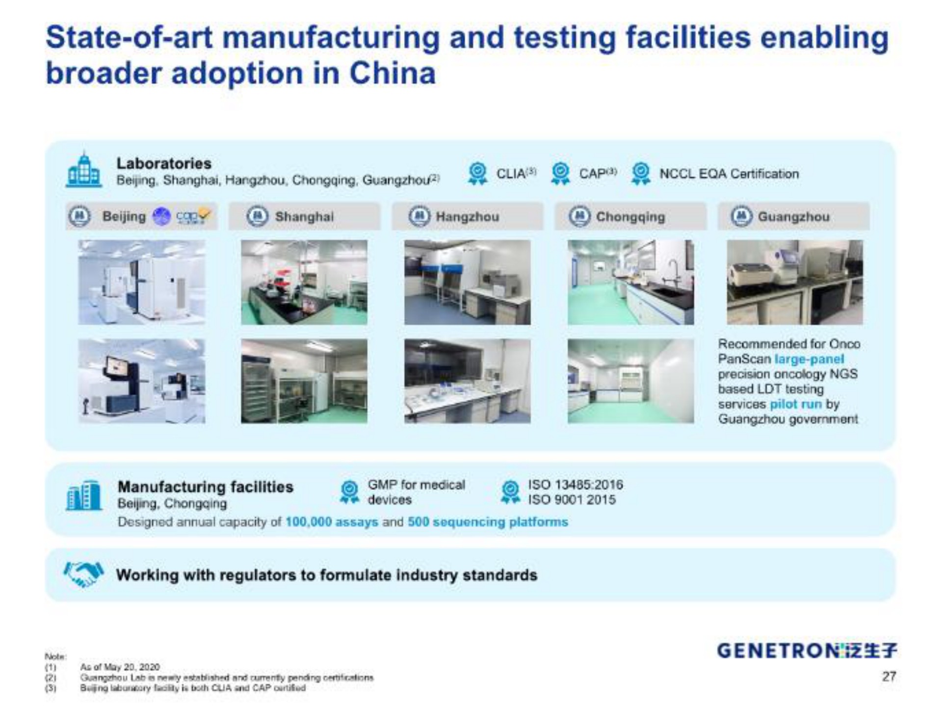 state of art manufacturing and testing facilities enabling adoption in china a based testing | Genetron
