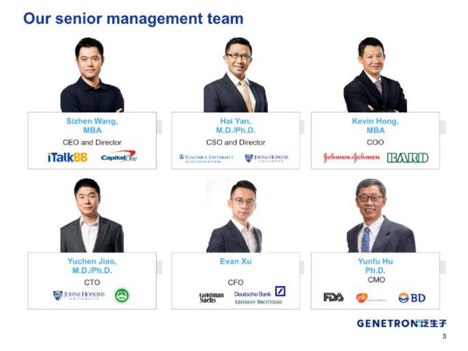 our senior management team a | Genetron