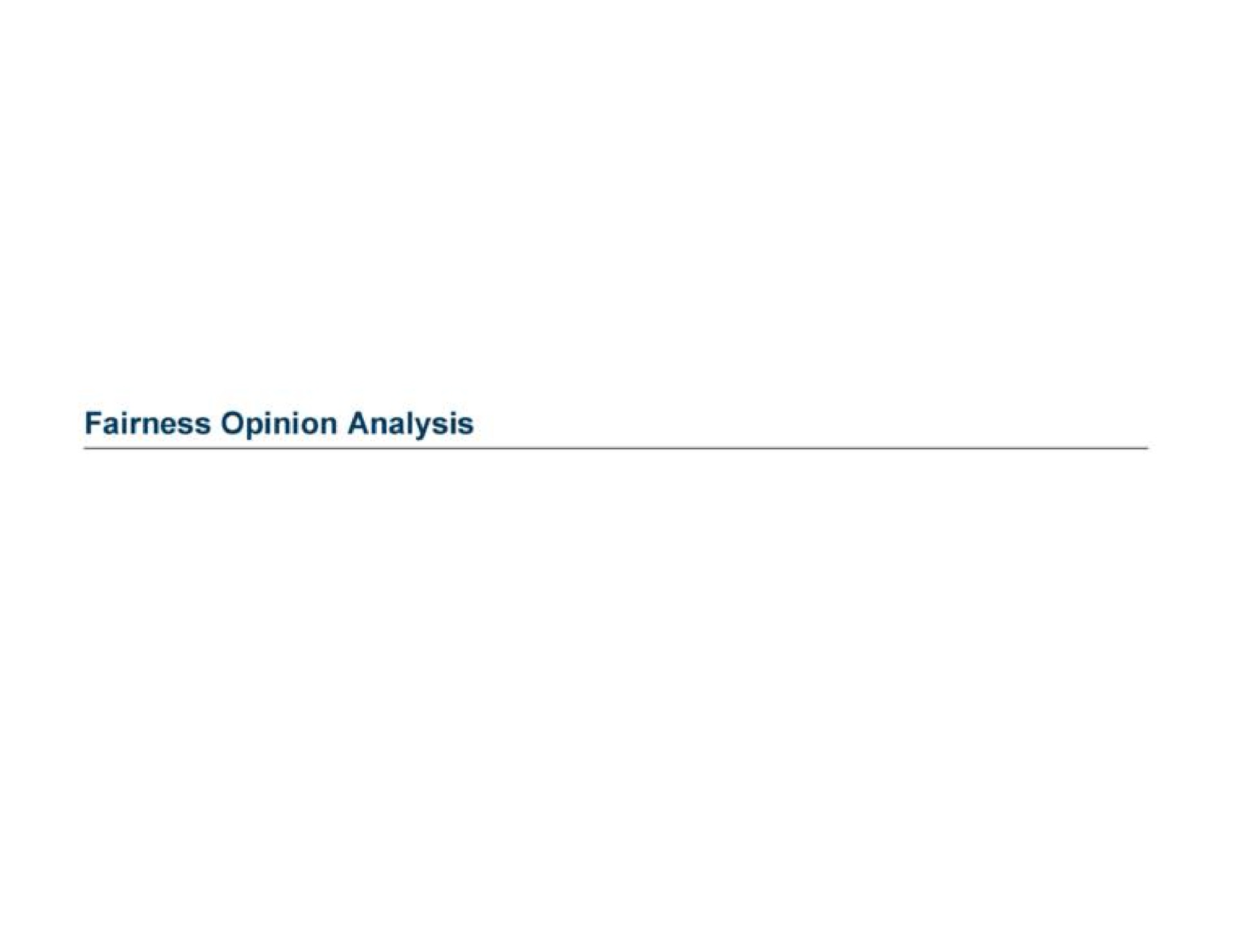 fairness opinion analysis | Barclays