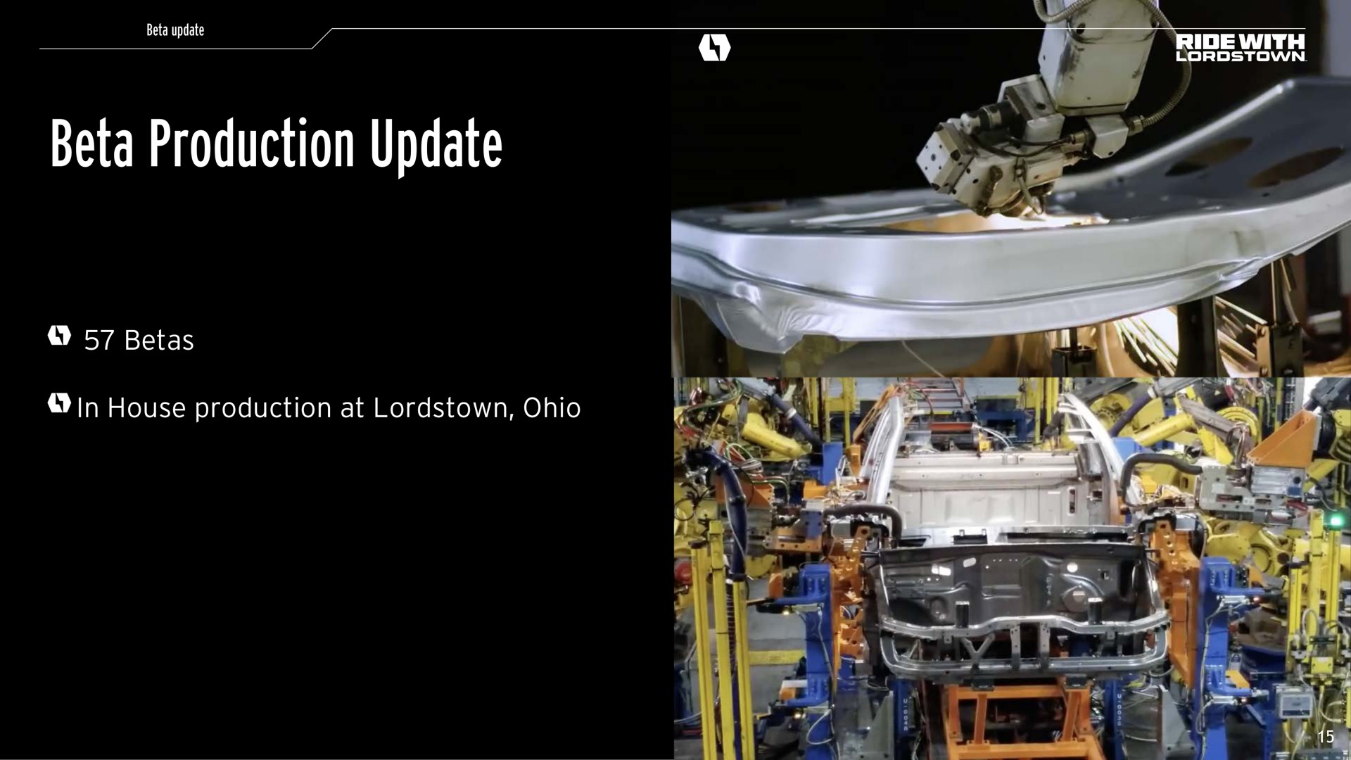 beta production update betas in house production at | Lordstown Motors
