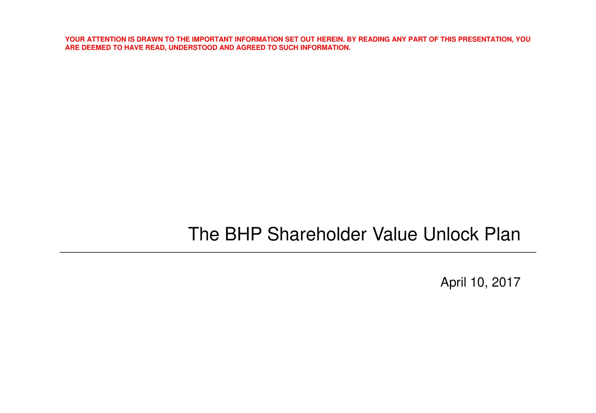 the shareholder value unlock plan | Elliott Management