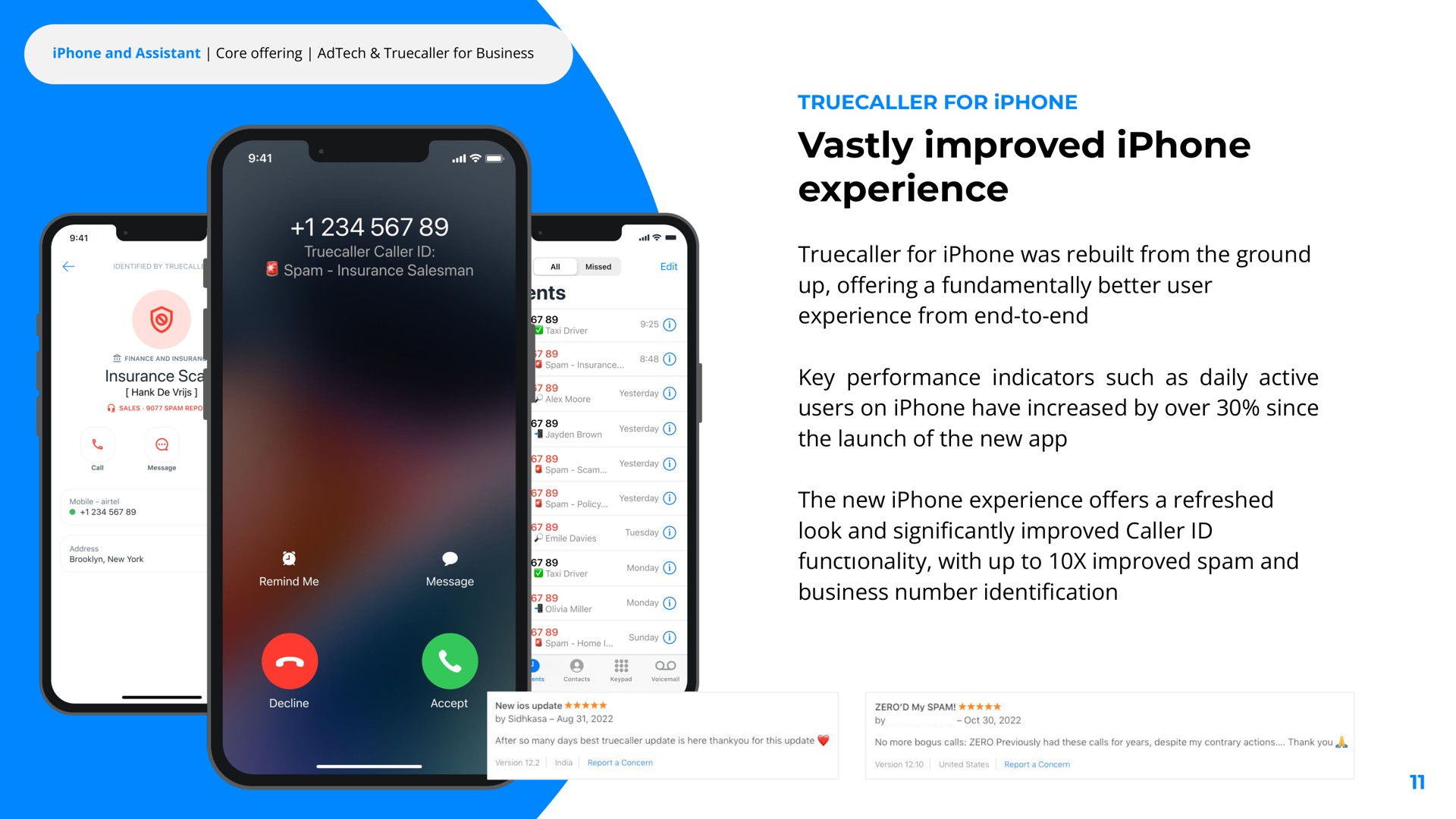 vastly improved experience me | Truecaller