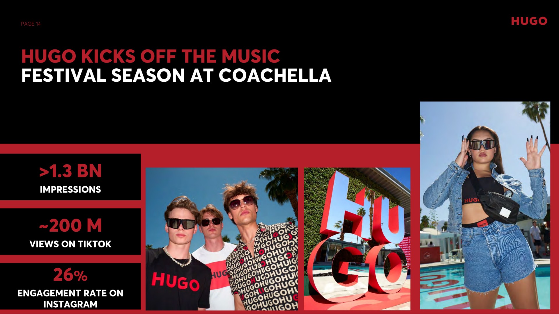 page kicks off the music festival season at impressions views on engagement rate on | Hugo Boss