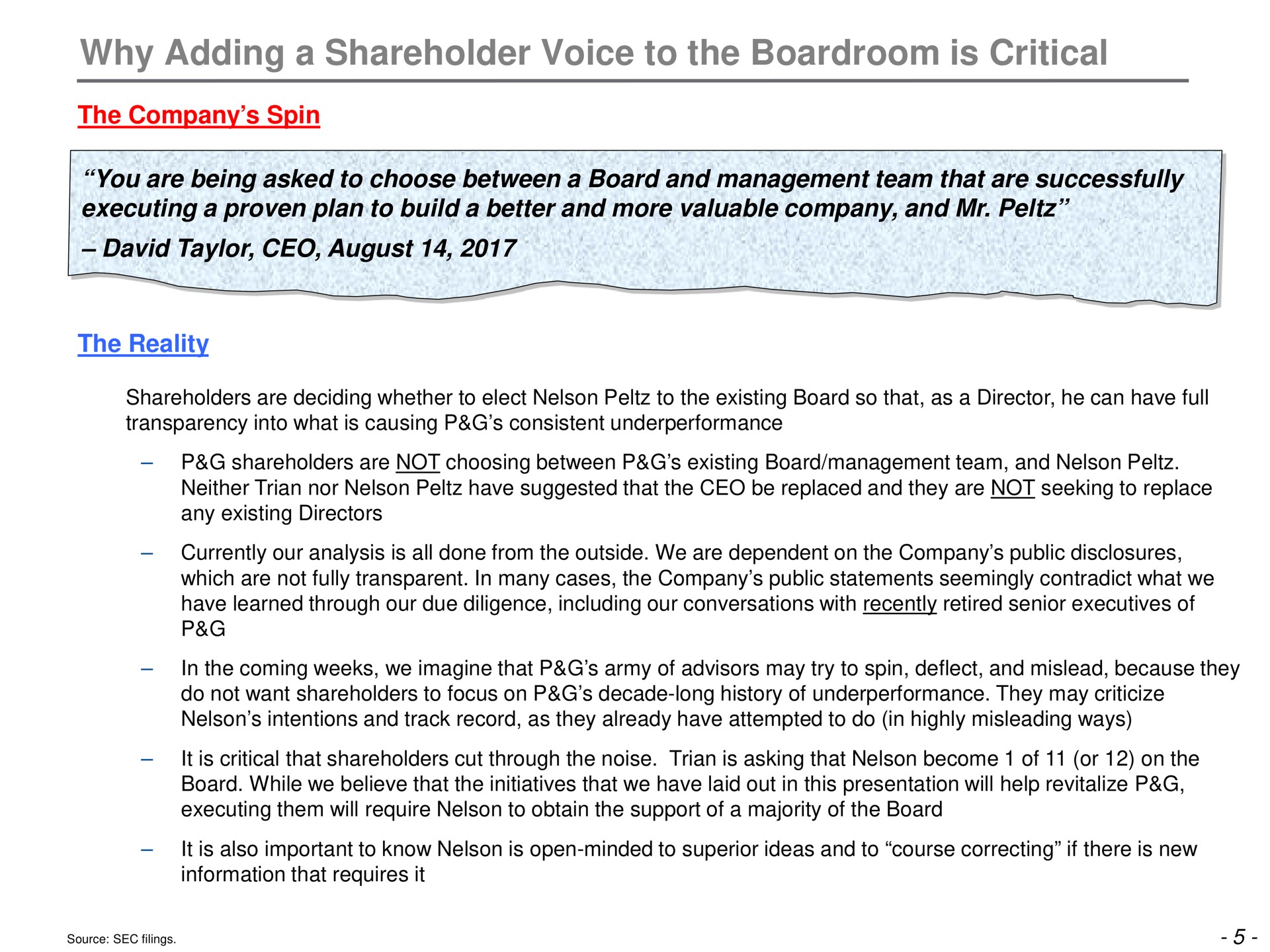 why adding a shareholder voice to the is critical | Trian Partners