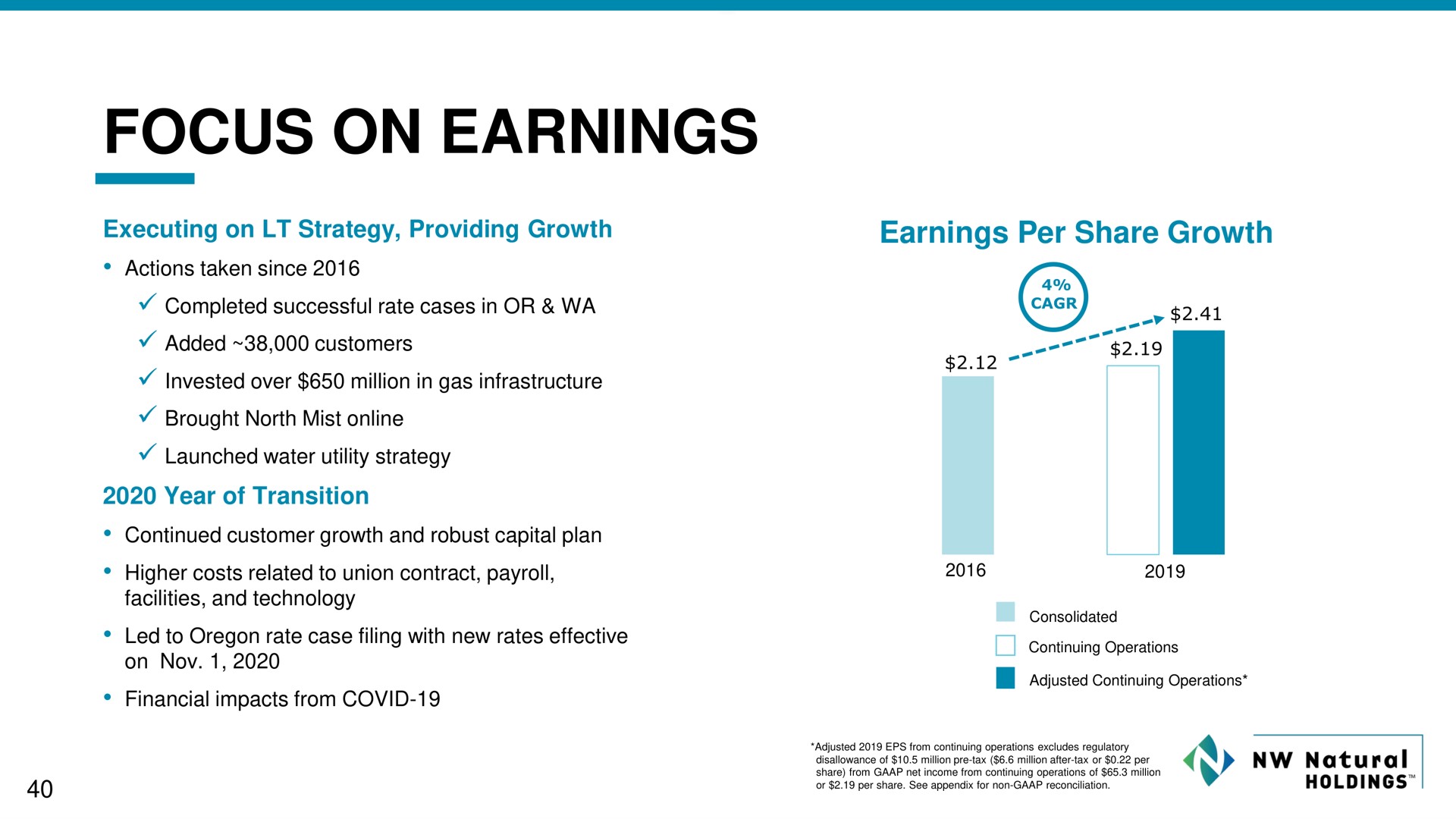 focus on earnings | NW Natural Holdings