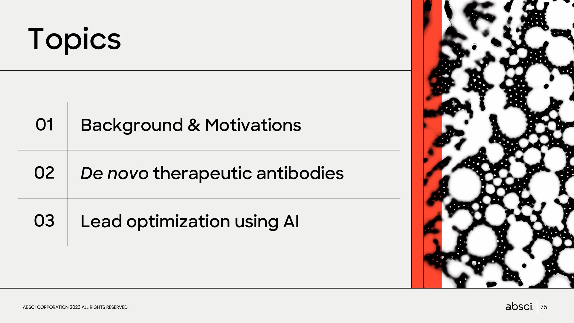 topics background motivations therapeutic antibodies lead optimization using | Absci