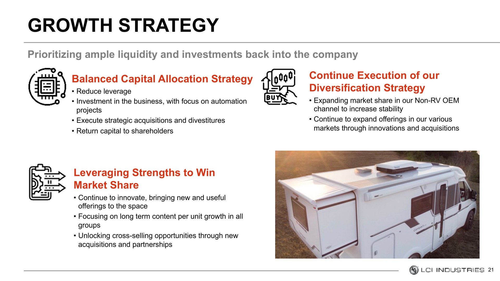 growth strategy execution of continue | LCI Industries