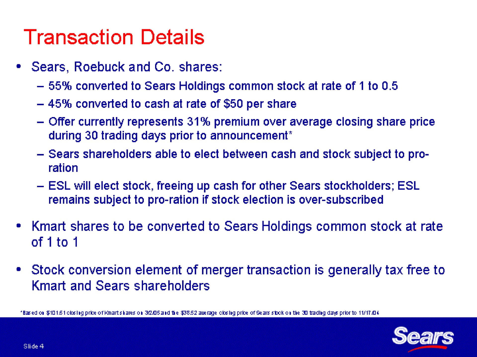 transaction details | Sears