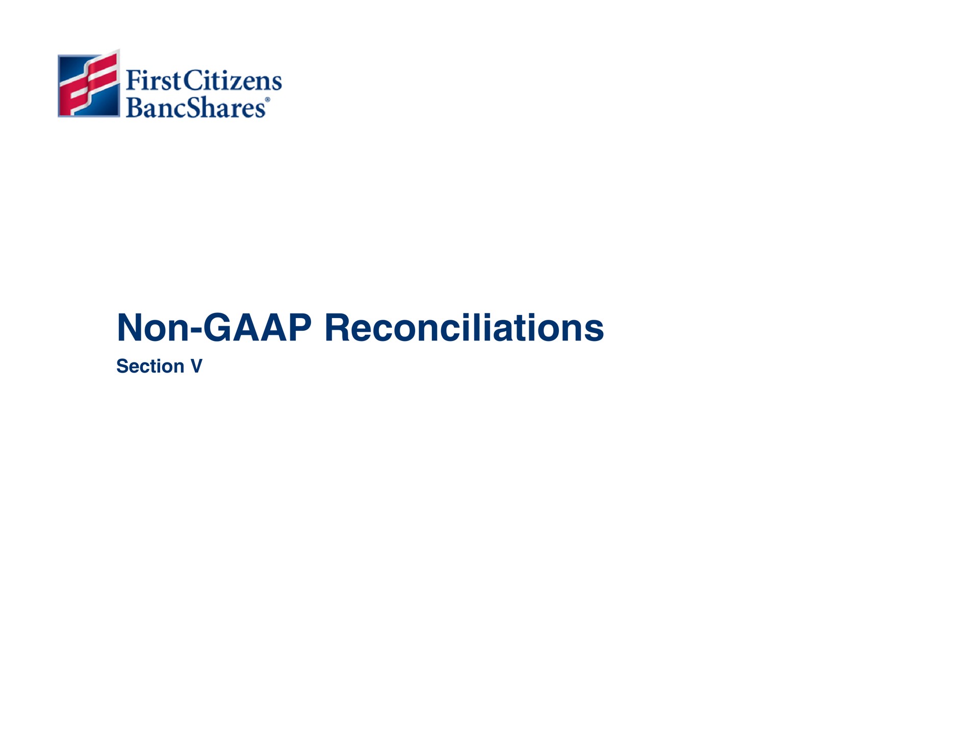 non reconciliations section first citizens | First Citizens BancShares
