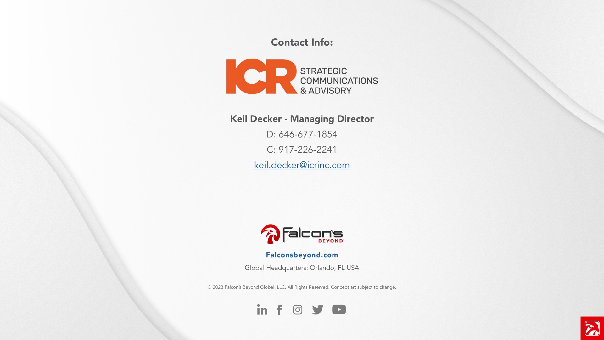 contact strategic communications advisory decker managing director decker a falcons | Falcon's Beyond
