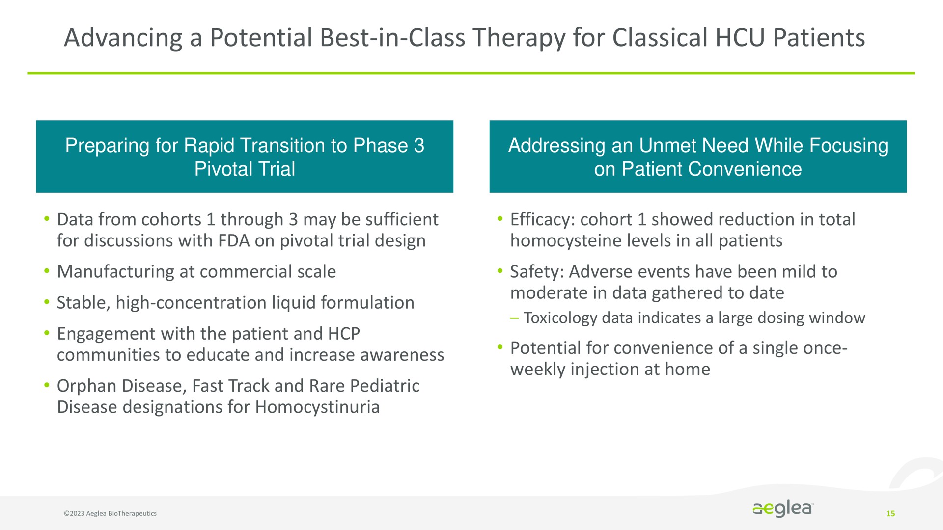 advancing a potential best in class therapy for classical patients | Aeglea BioTherapeutics
