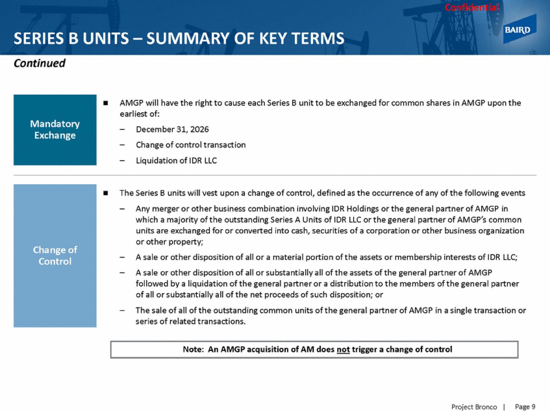 series units summary of key terms | Baird