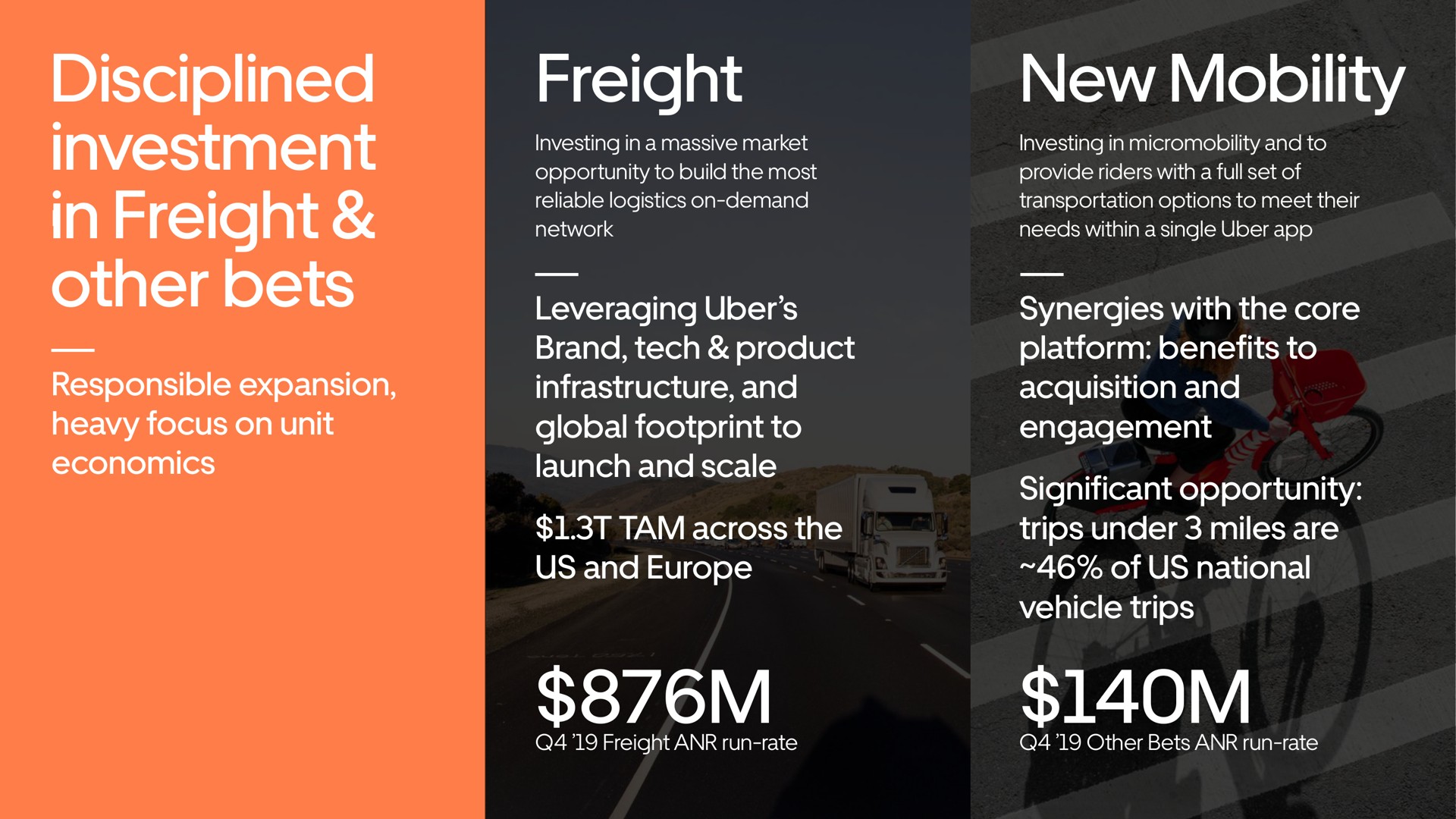 disciplined investment in freight other bets freight new mobility a | Uber