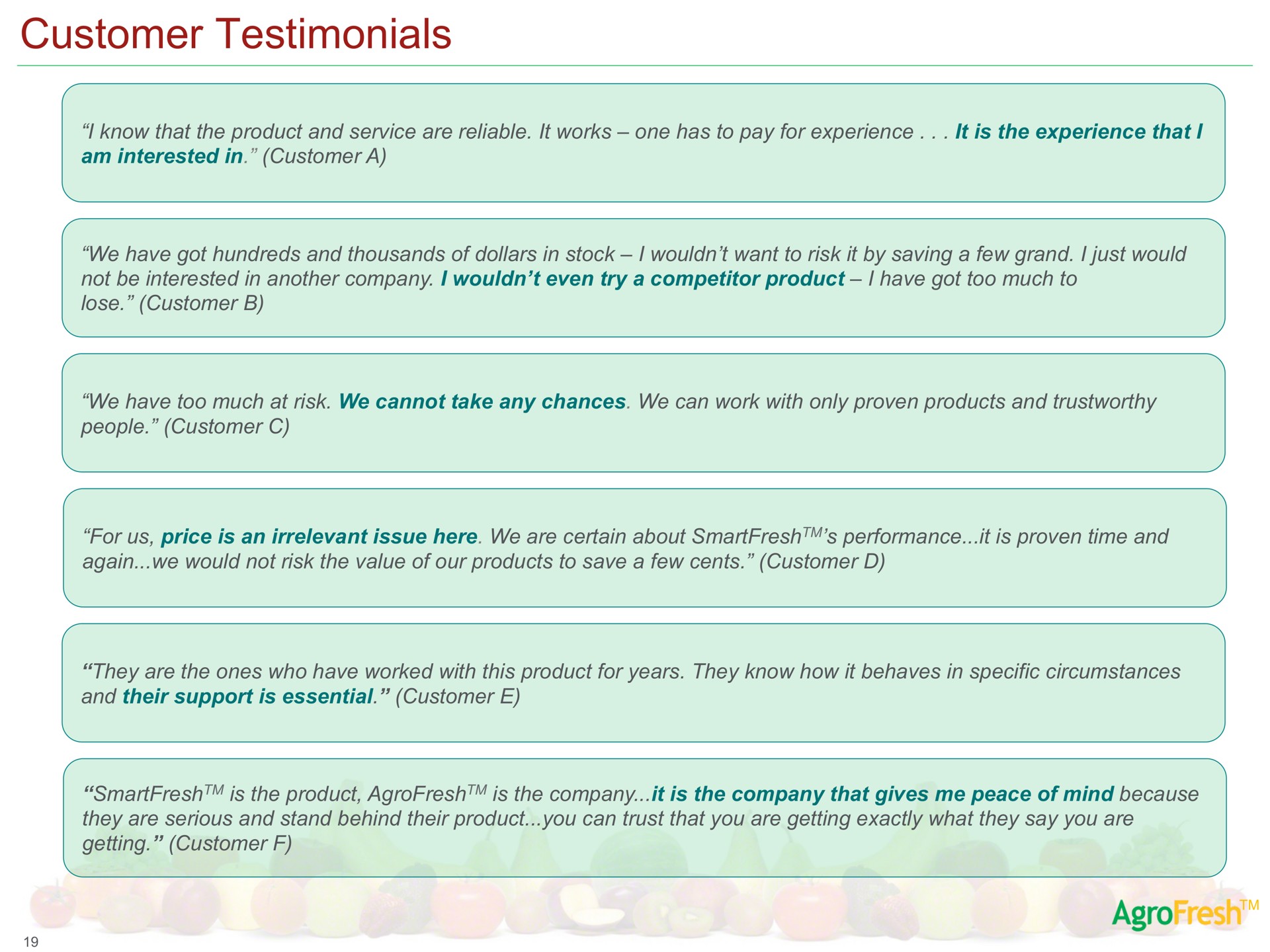 customer testimonials | AgroFresh